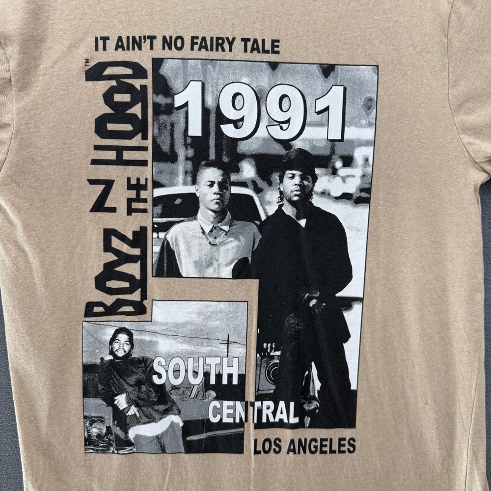 Boyz N The Hood T-Shirt Mens Medium Tan 1991 Movie South Central LA Tee Slim - Picture 2 of 8